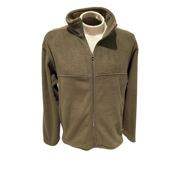 Bass Pro Shops Fleece Jacket Men’s Large Olive Green Full Zip Outdoors Hunting - Picture 1 of 4